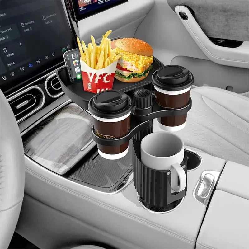 Car Cup Holder Expander Tray with Detachable Car Cup Holder Tray, Car Food Trays for Eating &Cup Holder Tray Table for Car