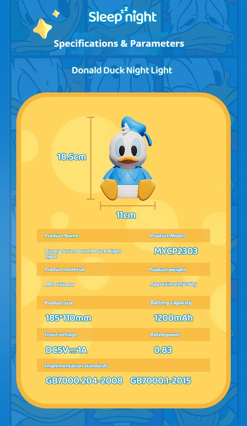 Donald Duck Nightlight Christmas Presents Lovely Practical Creative Birthday Gift Cute Figure Creative Kawaii Model Doll Toys