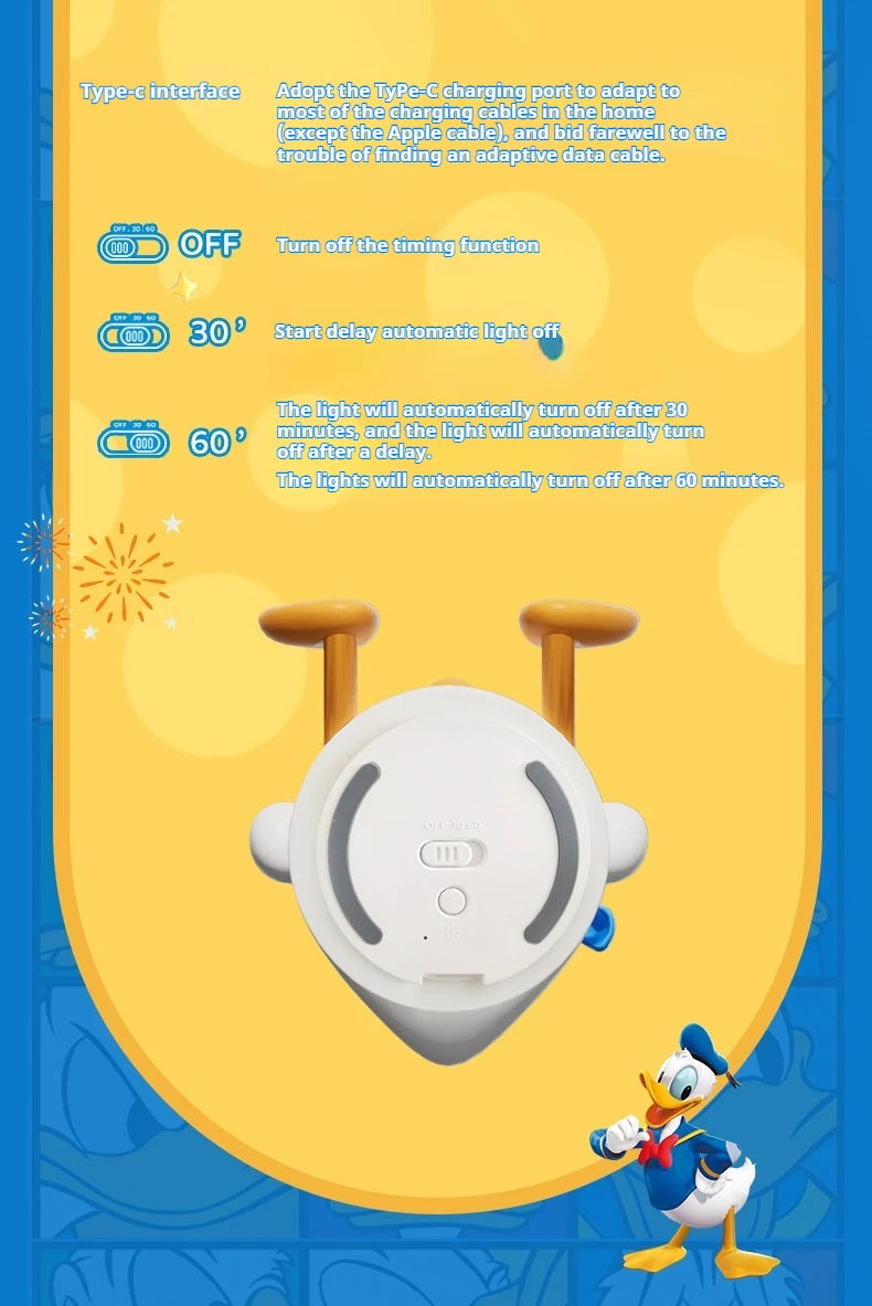 Donald Duck Nightlight Christmas Presents Lovely Practical Creative Birthday Gift Cute Figure Creative Kawaii Model Doll Toys