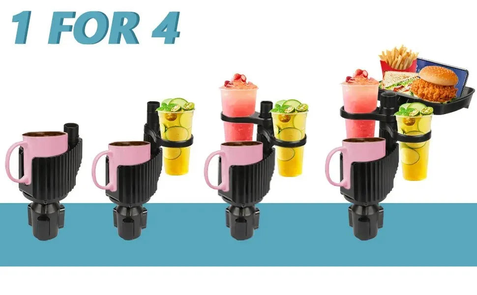 Car Cup Holder Expander Tray with Detachable Car Cup Holder Tray, Car Food Trays for Eating &Cup Holder Tray Table for Car