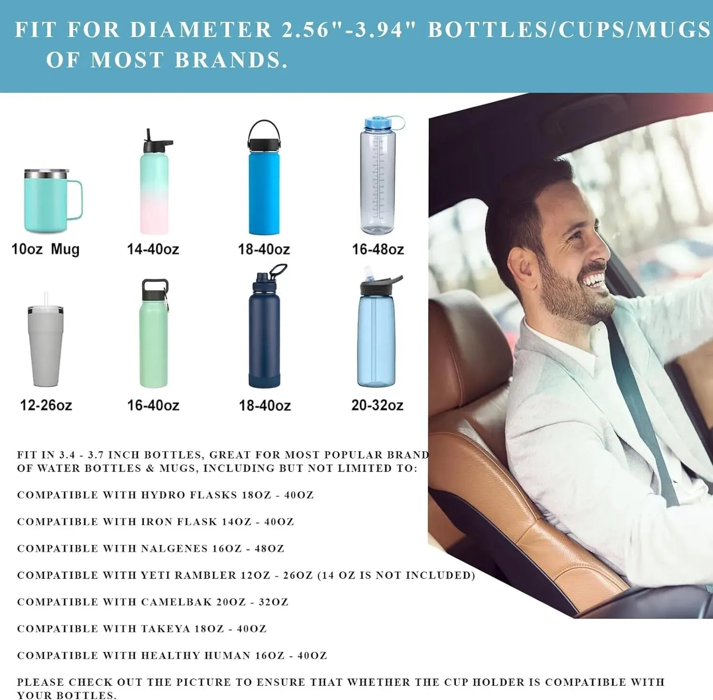 Car Cup Holder Expander Tray with Detachable Car Cup Holder Tray, Car Food Trays for Eating &Cup Holder Tray Table for Car