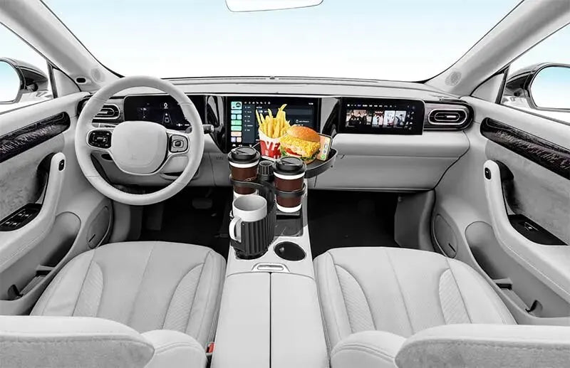 Car Cup Holder Expander Tray with Detachable Car Cup Holder Tray, Car Food Trays for Eating &Cup Holder Tray Table for Car